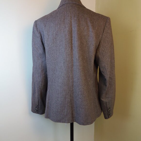 Vintage Vincent's Indiana Women's Brown Pinstripe Wool Blend Blazer 70s Costumer - Picture 12 of 12